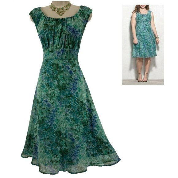 Dress Barn Dresses & Skirts - Size 24W 3X WATERCOLOR FLORAL CHIFFON MIDI DRESS Spring Summer Wedding PLUS SIZE